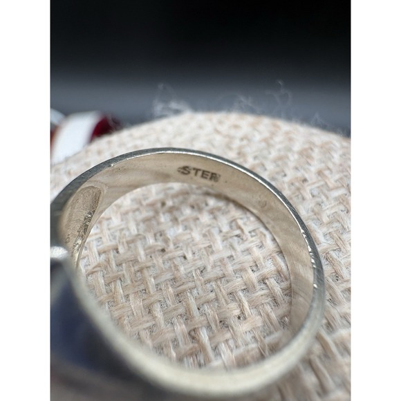 Sterling Geometric Pyramid Ring Pointed Peak Statement Sz 5 DWL 925 - Picture 10 of 11